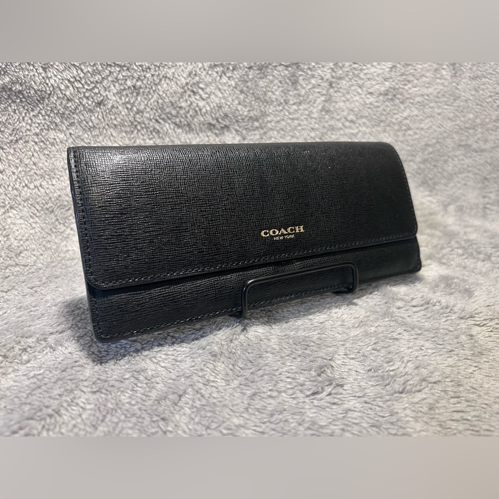 Coach Saffiano Leather Soft Wallet